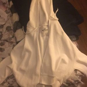 white zipper cropped hoodie